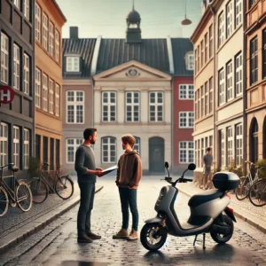 Ung mand under 18 får instruktioner til knallert