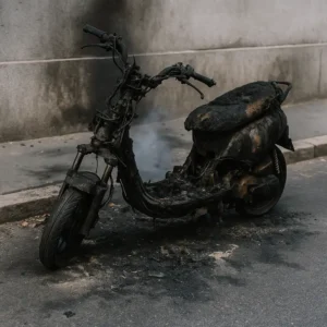 Nedbrændt scooter i Danmark