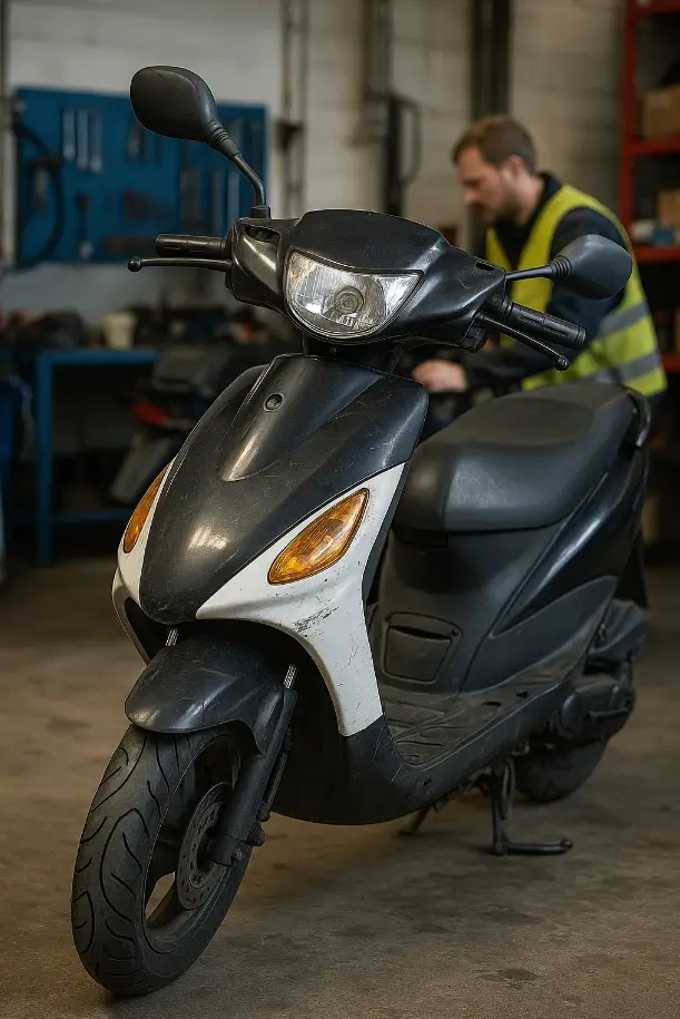 Scooter på værksted efter forsikringen betalte med høj dækningsgrad