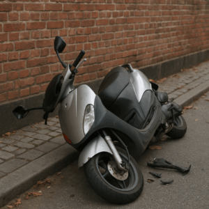 Tyveridækning tages i brug ved scooter forsøgt brudt op på åben gade