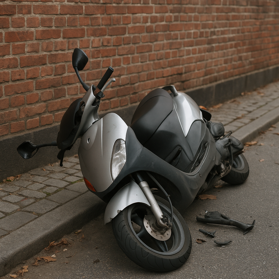 Tyveridækning tages i brug ved scooter forsøgt brudt op på åben gade